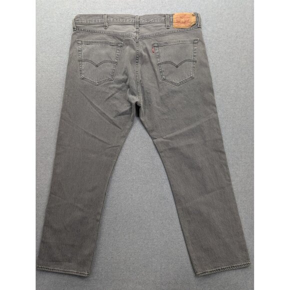 Levis 501 Jeans Mens 42x30 Gray Denim Button Fly Straight Original Fit Red Tab - Picture 8 of 14